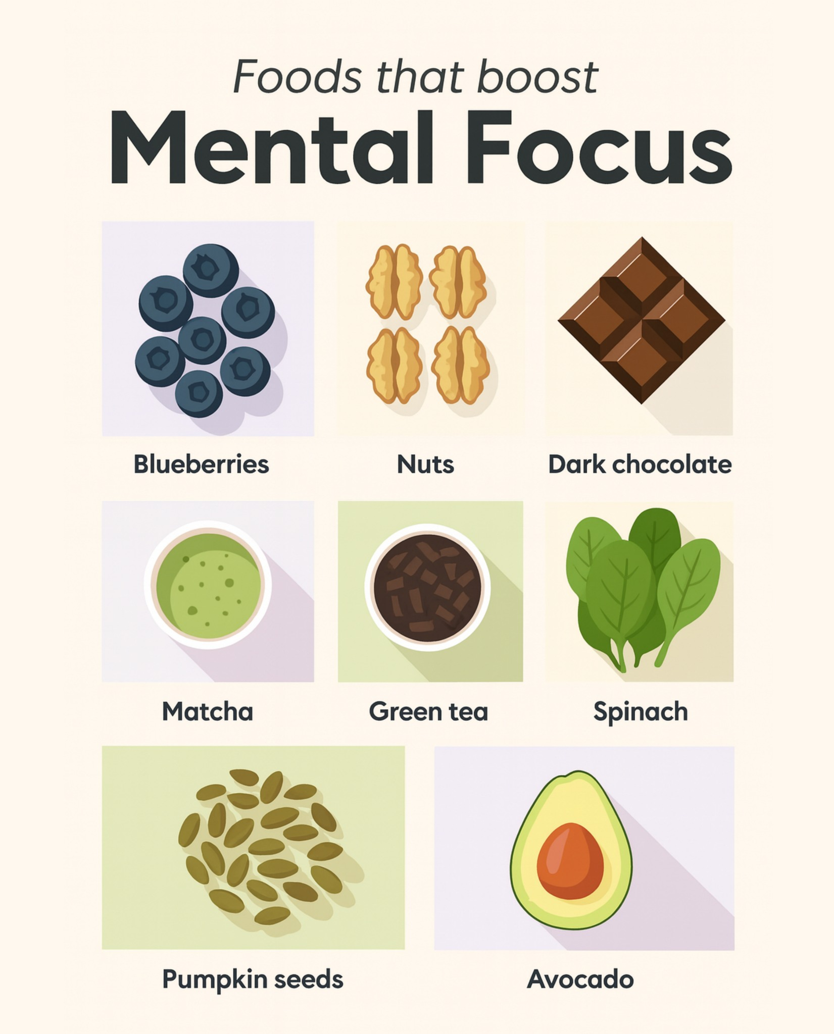 These foods help you boost your mental focus!